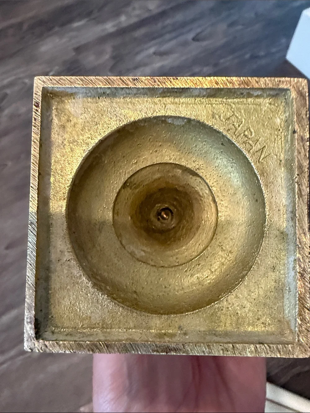 Vintage  Brass Candlesticks Pair Square Base Made in Japan Mid Century